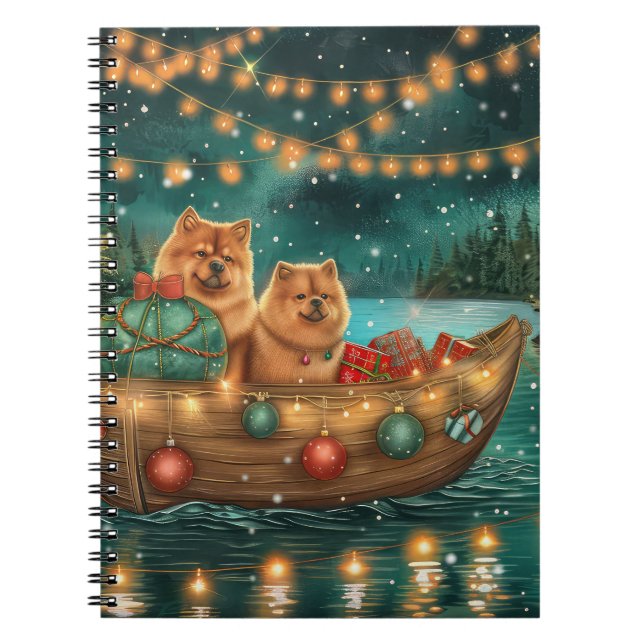 Cuaderno Viaje festivo para Navidades de Chow Chow (Frente)