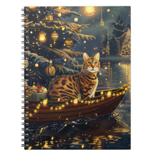 Cuaderno Viaje festivo para Navidades de gatos de Bengala