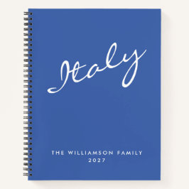 Cuaderno Viaje personalizado con guión azul minimalista