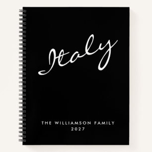 Cuaderno Viaje Personalizado de Escritura Negra Moderna Min