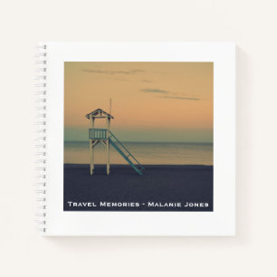 Cuaderno Viaje personalizado de la Torre Retro Beach Sunset