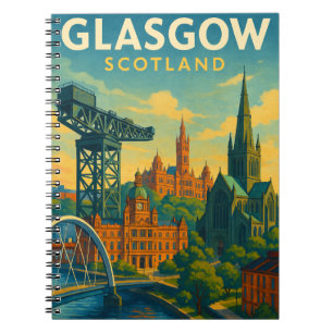Cuaderno Viaje retro Glasgow Escocia