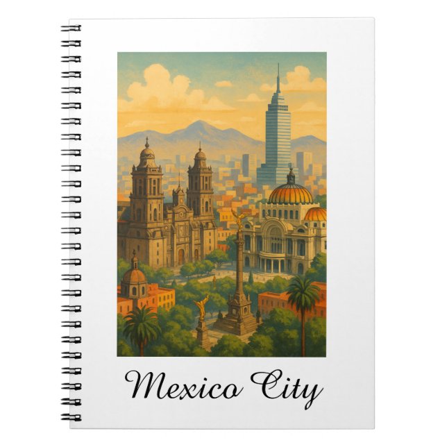 Cuaderno Viaje Retro Vintage Ciudad de México CDMX (Frente)
