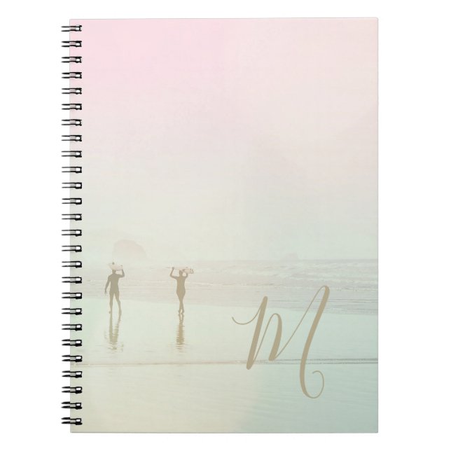 Cuaderno Viaje Surfistas De Verano Playa Monograma Mist Ros (Frente)