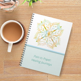 Cuaderno Viajes de curación elegantes Flor de Mandala de Or