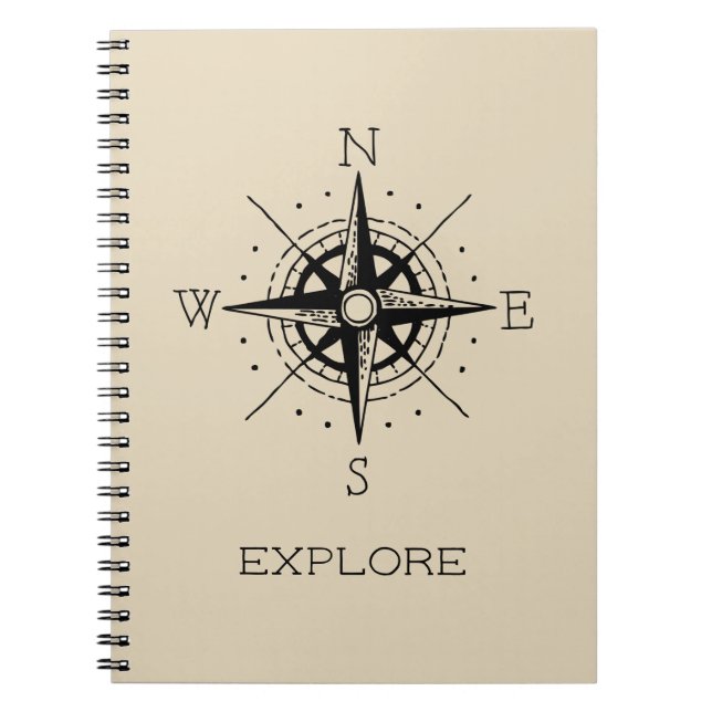 Cuaderno Viajes de época Explorar brújula (Frente)