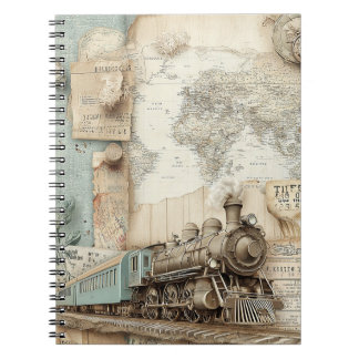 Cuaderno Viajes en tren de ferrocarril vintage