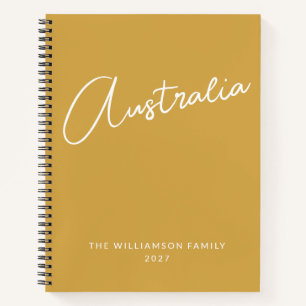 Cuaderno Viajes familiares personalizados de color amarillo