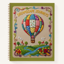 Cuaderno Viajes Paisaje Onírico Globo Aerostático Bordado