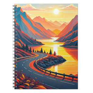 Cuaderno Viajes panorámicos por la sinuosa carretera, puest