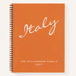 Cuaderno Viajes personalizados con guión Naranja minimalist