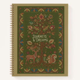 Cuaderno Viajes y Sueños Ciervo y Ardilla Bordados Arte