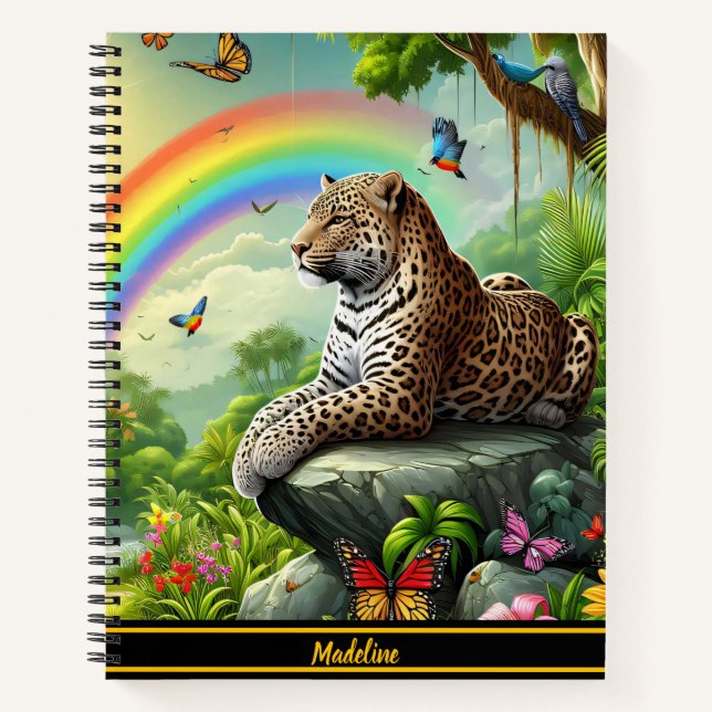 Cuaderno Vibe leopardo: Descanso de la jungla artística (Anverso)