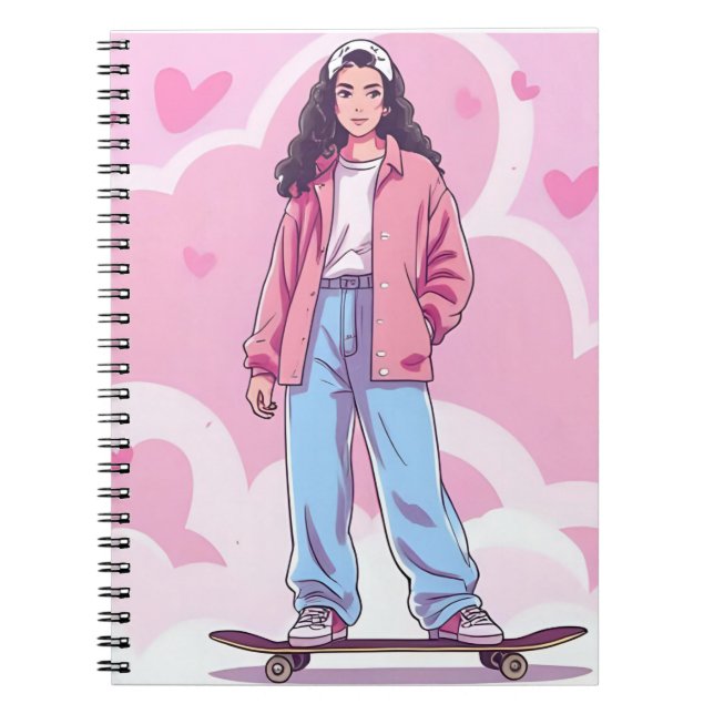 Cuaderno Vibes de Chica para patinadores - Collage estético (Frente)