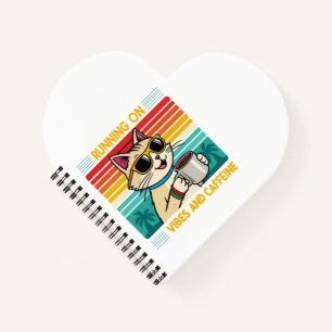 Cuaderno Vibes de gato para café retro - Funny Caffeine Lov