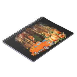 Cuaderno Vibes De Otoño, Un Coche Cargado Con Calabaza