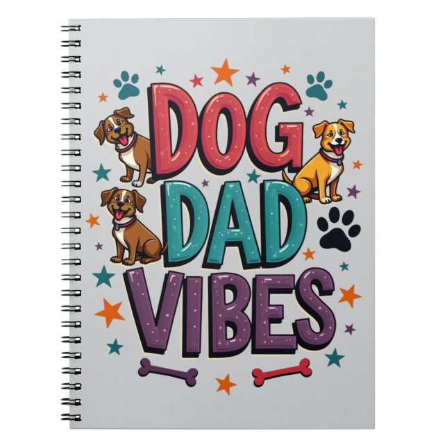 Cuaderno Vibes de papá de perro - Retro Groovy años 70 (Frente)