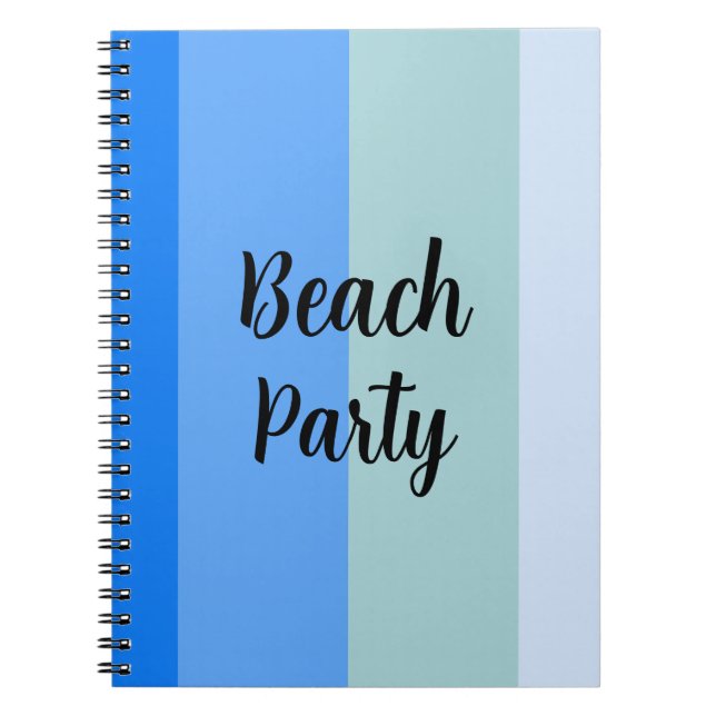 Cuaderno Vibes de playa, franjas azules (Frente)