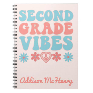 Cuaderno Vibes De Segundo Grado - Retro De Nuevo Al Portáti