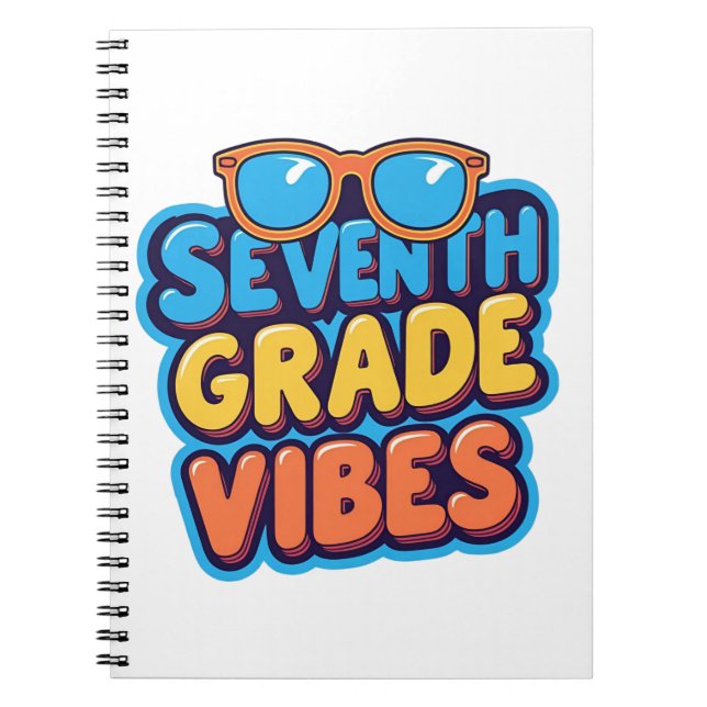 Cuaderno Vibes de sol retro de séptimo grado (Frente)