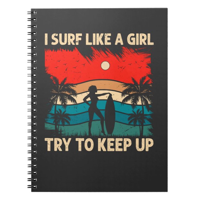 Cuaderno Vibes de surf de moda I Surf Like a Chica (Frente)