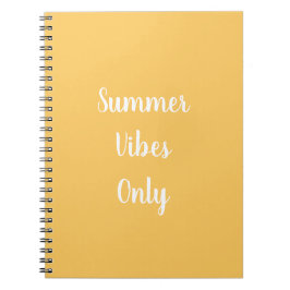 Cuaderno Vibes de verano amarillas y blancas sólo tipografí