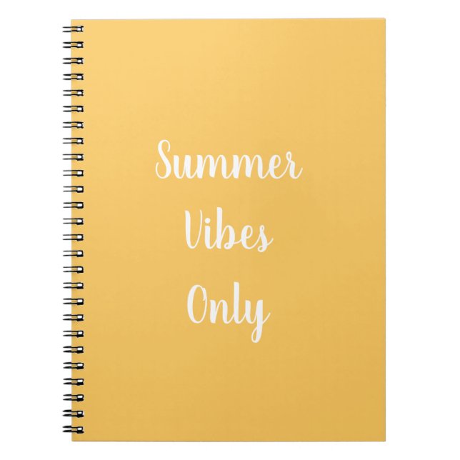 Cuaderno Vibes de verano amarillas y blancas sólo tipografí (Frente)