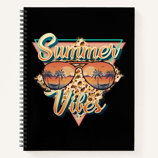 Cuaderno Vibes de verano | Gafas de sol antiguas | Beach Su (Anverso)
