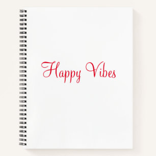 Cuaderno Vibes felices rojas vacaciones simple y mínima cal