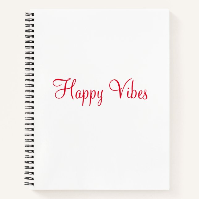 Cuaderno Vibes felices rojas vacaciones simple y mínima cal (Anverso)