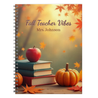 Cuaderno Vibes personalizadas de profesores de otoño