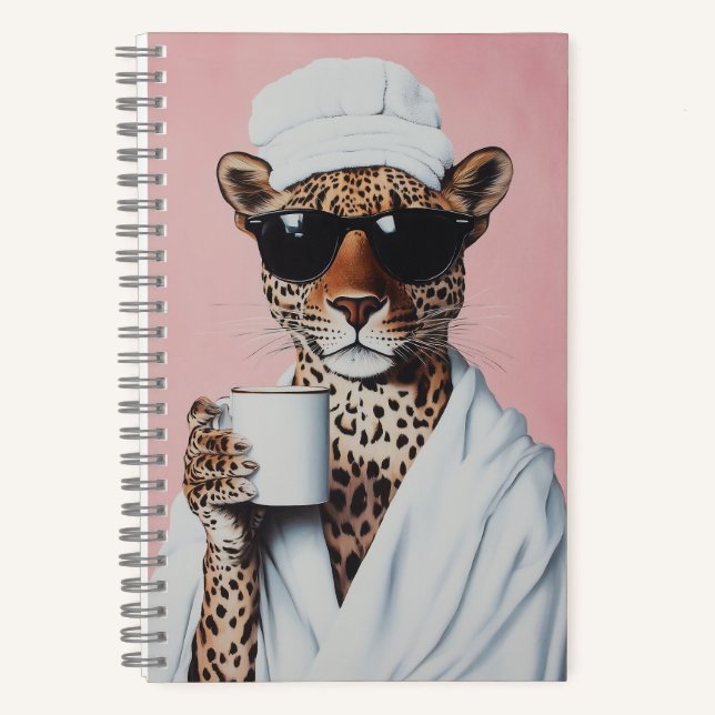 Cuaderno Vibes relajadas de Leopard Morning (Anverso)