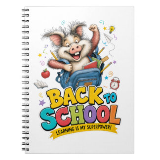 Cuaderno Vibra de Superpoder de Cerdo Pequeño Divertido