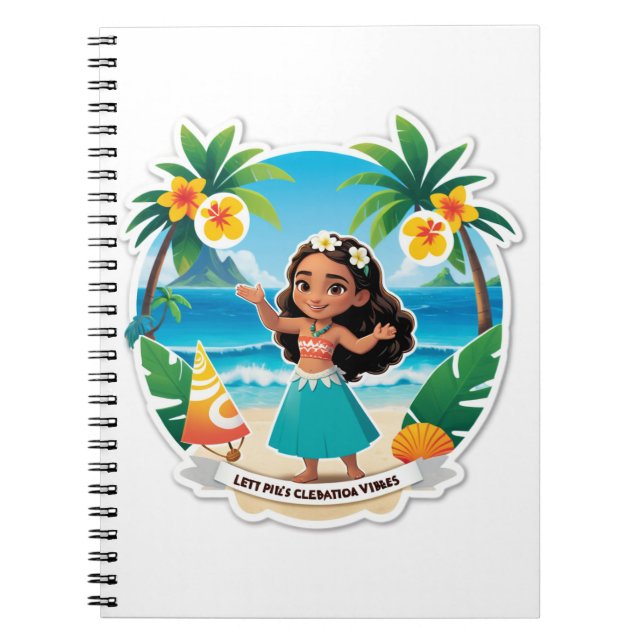 Cuaderno ¡Vibraciones de cumpleaños de Moana en la isla! (Frente)