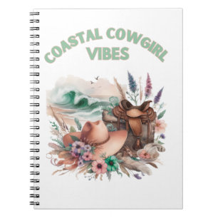 Cuaderno Vibraciones de vaquera costera, sudadera con capuc