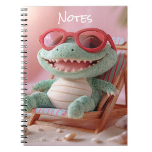 Cuaderno Vibraciones de Verano: Cocodrilo de Peluche Relaja
