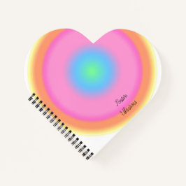 Cuaderno Vibraciones positivas - Portátil con forma de cora