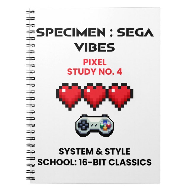 Cuaderno Vibraciones Retro de Sega Estudio de Pixel No. 4 (Frente)