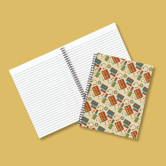 Cuaderno Vibraciones Retro - Patrón de cintas de casete de