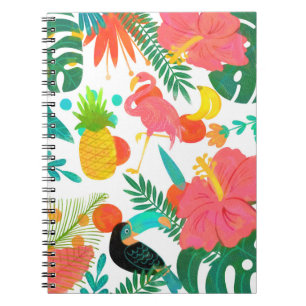 Cuaderno Vibraciones Tropicales Hojas Florales Luau de Vera