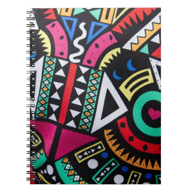 Cuaderno Vibrant Afro-Centric Geometric Pattern – Bold Trib (Frente)
