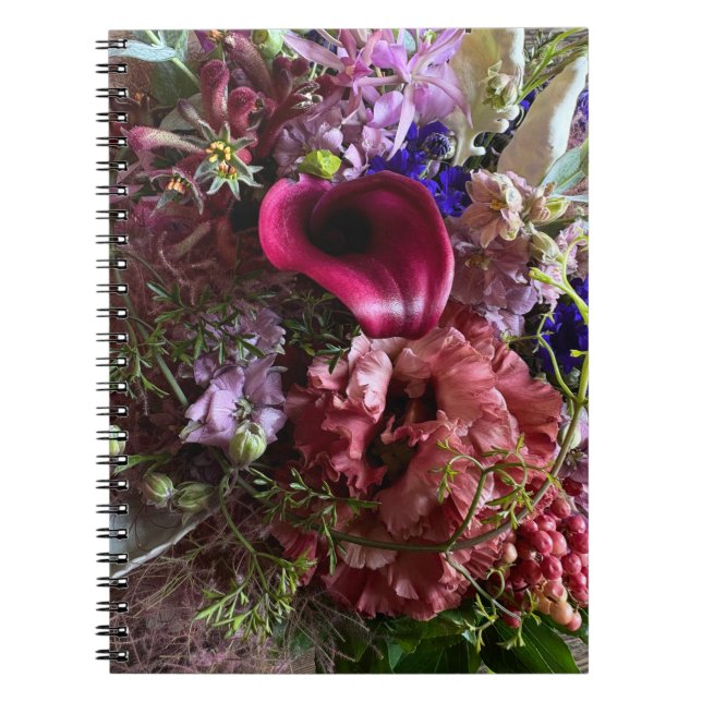 Cuaderno Vibrant Calla Lily and Purple Floral Notebook (Frente)