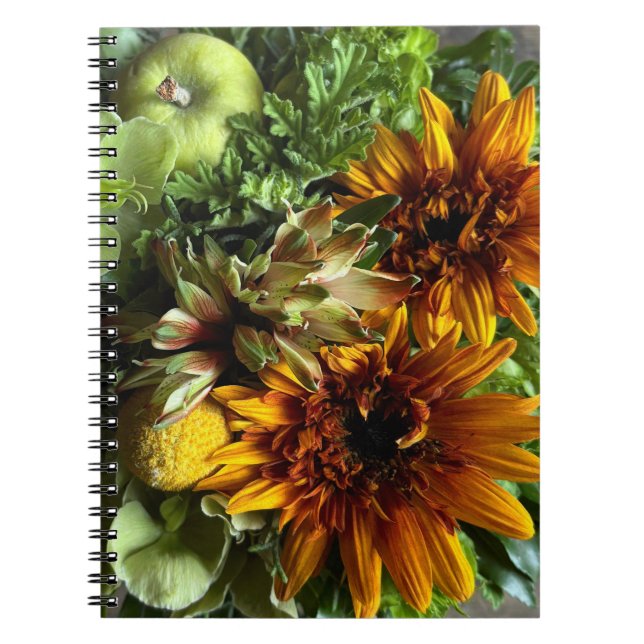 Cuaderno Vibrant Sunflower and Alstroemeria Bouquet Noteboo (Frente)