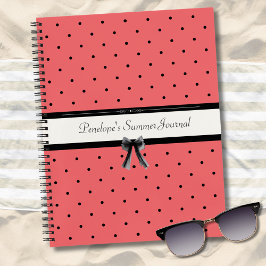 Cuaderno Vibrant Sunset Coral Polka Dot Summer Journal