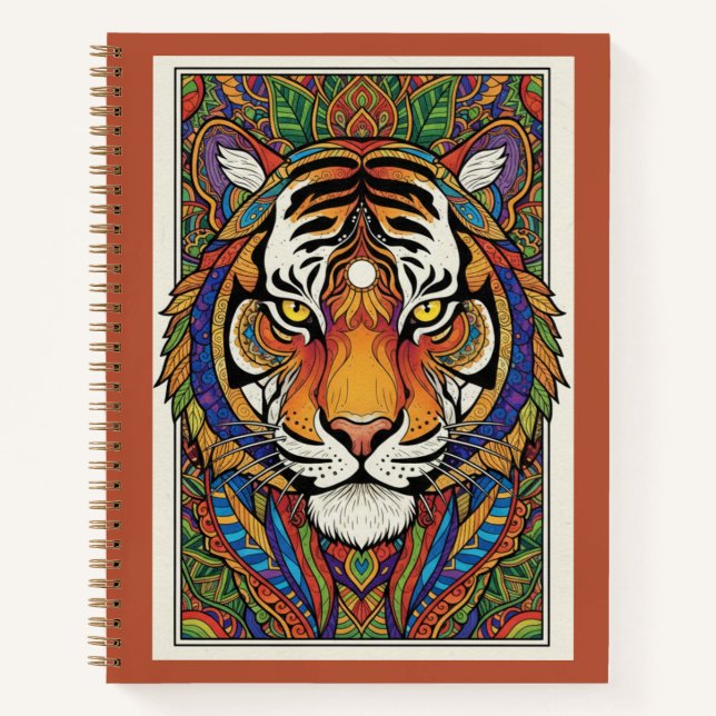 Cuaderno Vibrant Tiger Zentangle Art Nooracle Journal (Anverso)