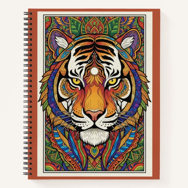 Cuaderno Vibrant Tiger Zentangle Art Nooracle Journal (Anverso)