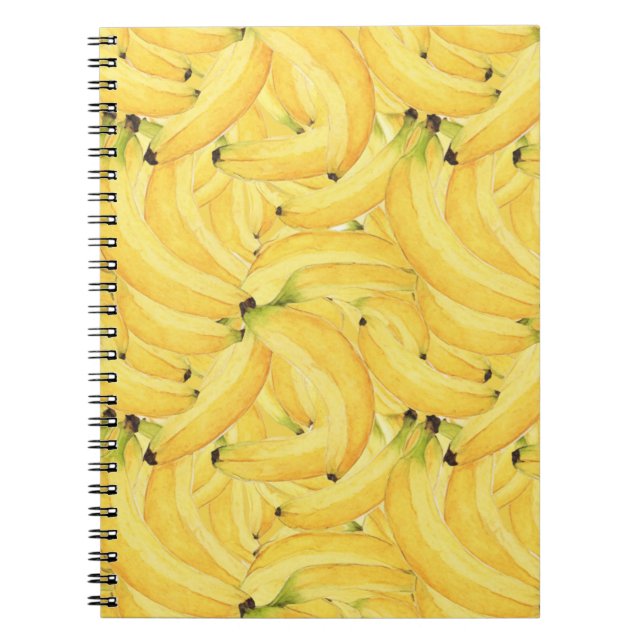 Cuaderno Vibrant Watercolor Banana Tropical Fruit Pattern  (Frente)