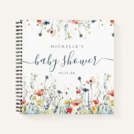 Cuaderno Vibrant Wildflower Baby Shower Guest Book