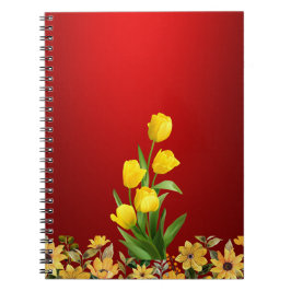 Cuaderno Vibrante arte floral tulipán amarillo