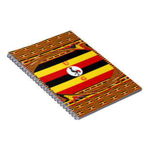 Cuaderno Vibrante arte inspirado en la bandera de Uganda